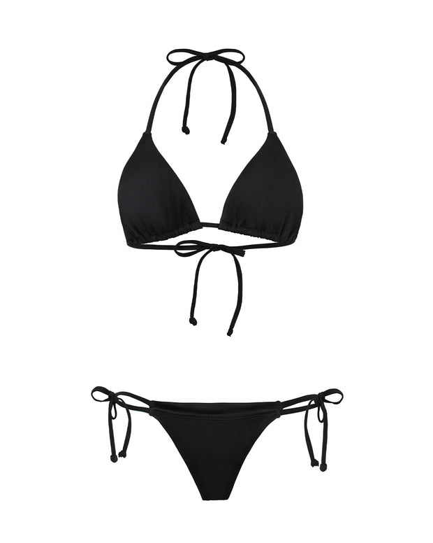 Vestido de baño bronceado perfecto bikini con top y panty anudables