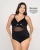 Vestido de baño entero control suave de abdomen elaborado con nylon reciclado#color_700-negro