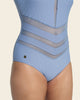 Vestido de baño tecnología control suave de abdomen anudable en espalda#color_512-azul-claro