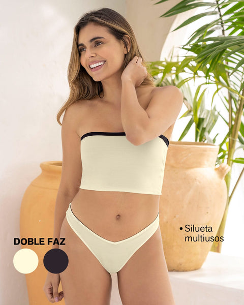 Bikini doble faz con top multiusos#color_700-negro-marfil