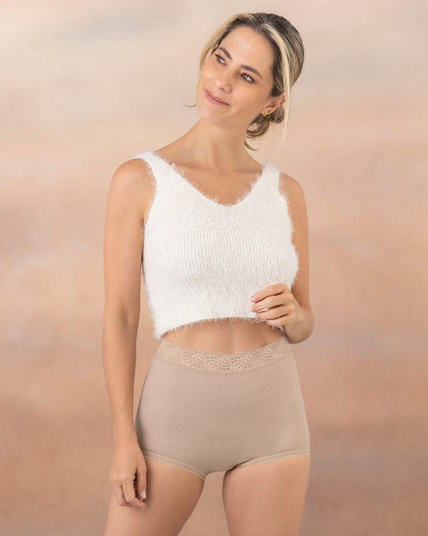 Paquete x 3 confortables panties clásicos de ajuste y cubrimiento total#color_s19-mandarina-gris-verdoso-cafe-claro