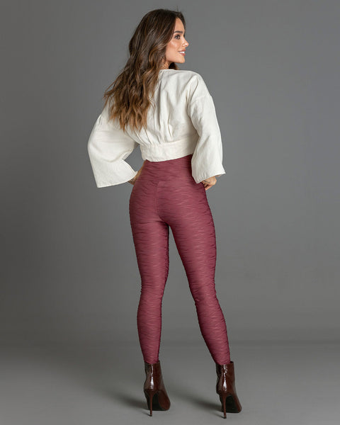 Legging control fuerte de abdomen textura acanalada#color_480-morado-claro