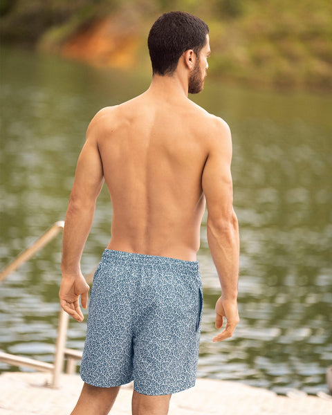 Pantaloneta corta de baño para hombre elaborada con pet reciclado#color_022-estampado-corales