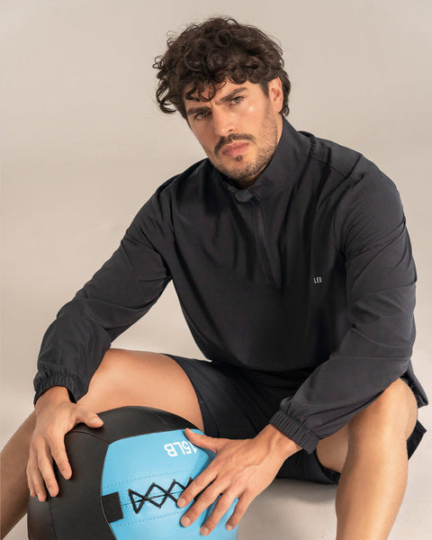 Chaqueta deportiva masculina con base textil ultrasuave y ligera#color_700-negro