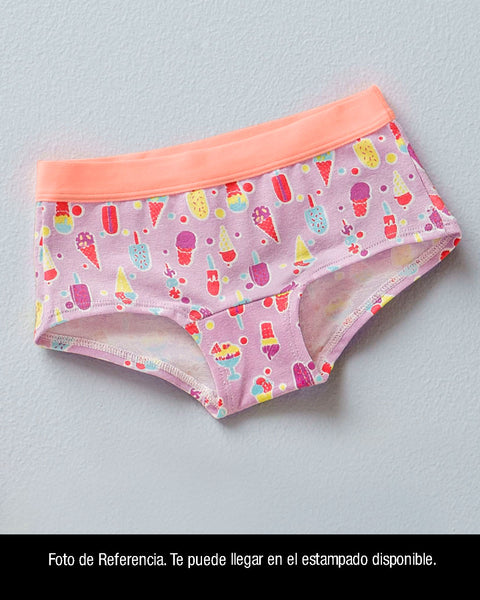 Paquete x 5 panties tipo hipster en algodón suave para niña#color_980-estampado-surtido