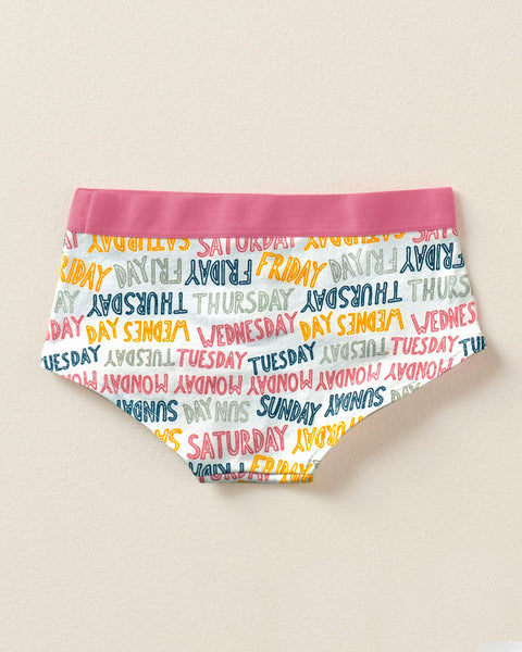 Paquete x 5 panties tipo hipster en algodón suave para niña#color_s21-rosado-viernes-rayas-estampado-funday