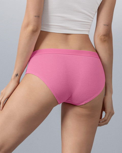 Paquete x 3 panties estilo hipster en algodón#color_s56-rosado-claro-vino-gris