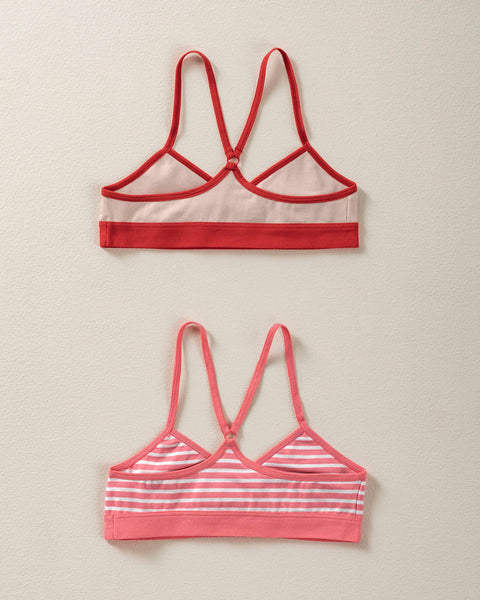 Paquete x 2 top principiante para niña espalda deportiva#color_s08-rayas-rosado-claro