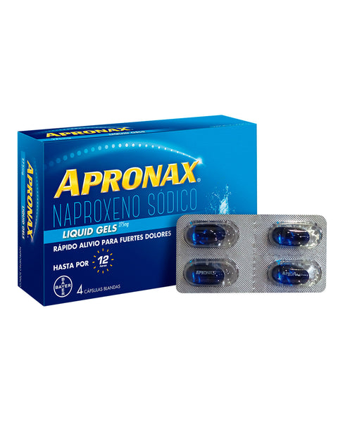Apronax 275 mg cápsula líquida naproxeno sódico caja x 4 cápsulas#color_sin-color