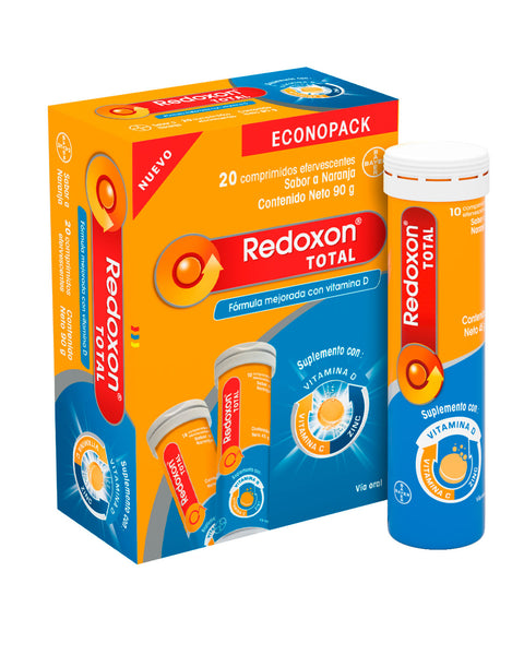 Redoxon total efervescente vitamina c + zinc + vitamina d tubo x 20 tab econopack#color_sin-color