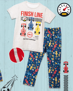 Pijama niño larga finish line cool &dry#color_711-gris-jaspe
