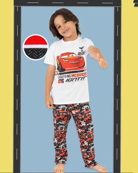 Pijama larga niño cars#color_302-blanco-rojo