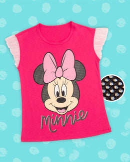 Camiseta manga corta niña minnie#color_301-rosado-oscuro