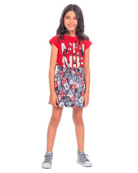 Conjunto niña falda + camiseta Minnie#color_302-rojo