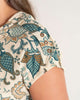 Blusa manga corta con charreteras fijas y botones en mangas#color_153-estampado-verde