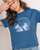 Camiseta manga corta con mensaje en el frente#color_464-azul