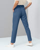 Pantalón tiro alto con tira para anudar en cintura#color_052-azul-medio