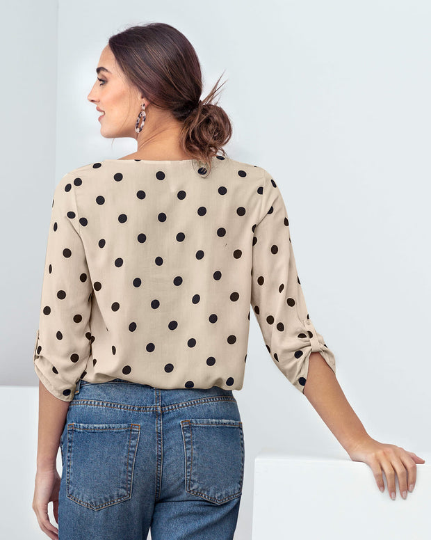 Blusa manga 3/4 con charretera no funcional