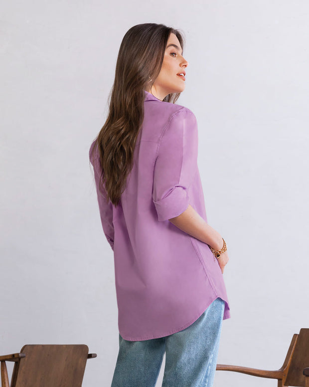 Blusa manga larga oversize con perilla funcional
