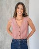 Blusa manga sisa con perilla funcional y detalle de bolero en hombros#color_304-rosado