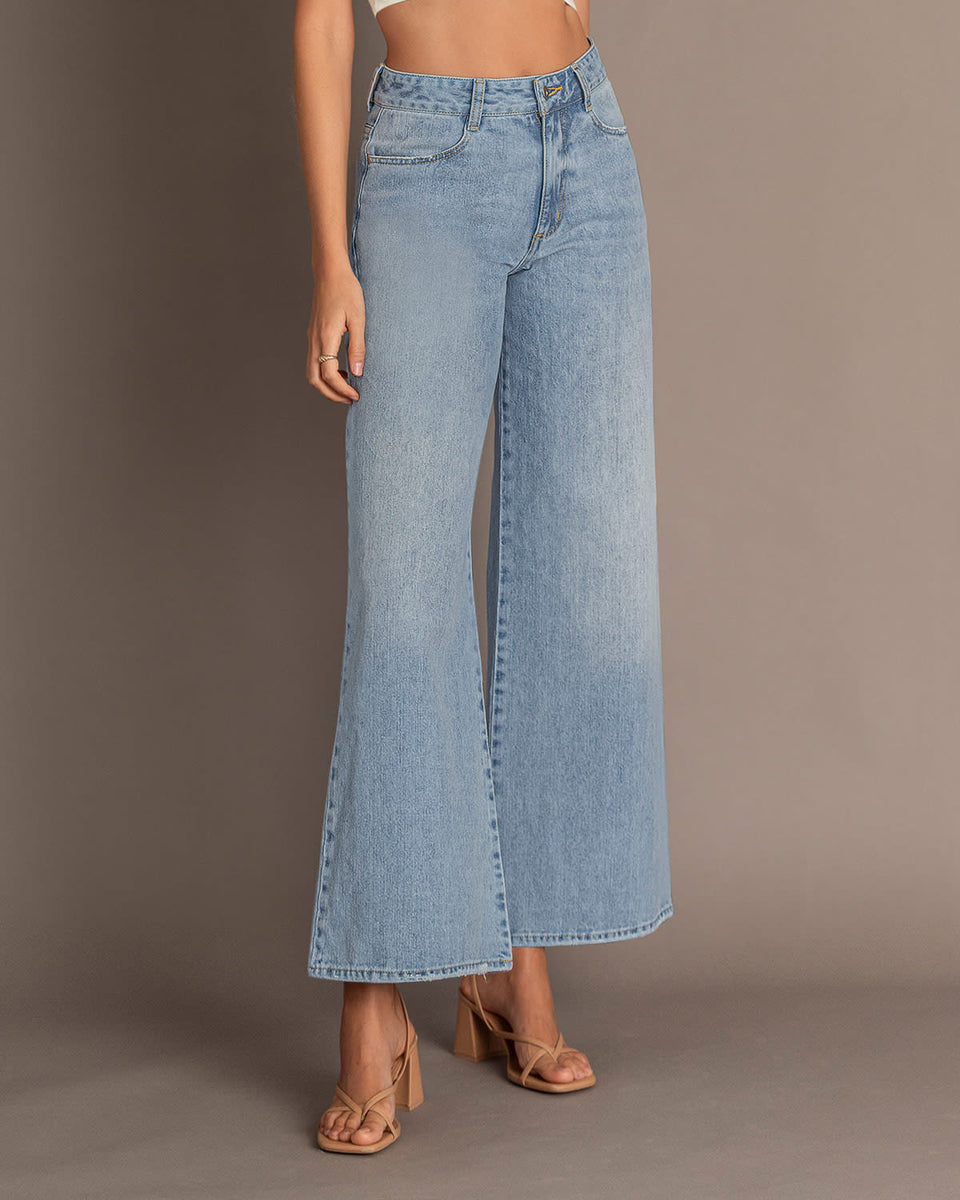 Jean wide leg con bolsillos funcionales