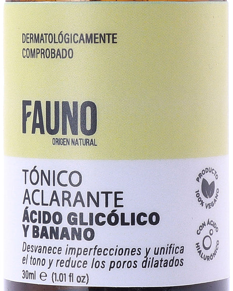 Fauno tónico aclarante ácido glicólico y banano 30ml#color_aclarante