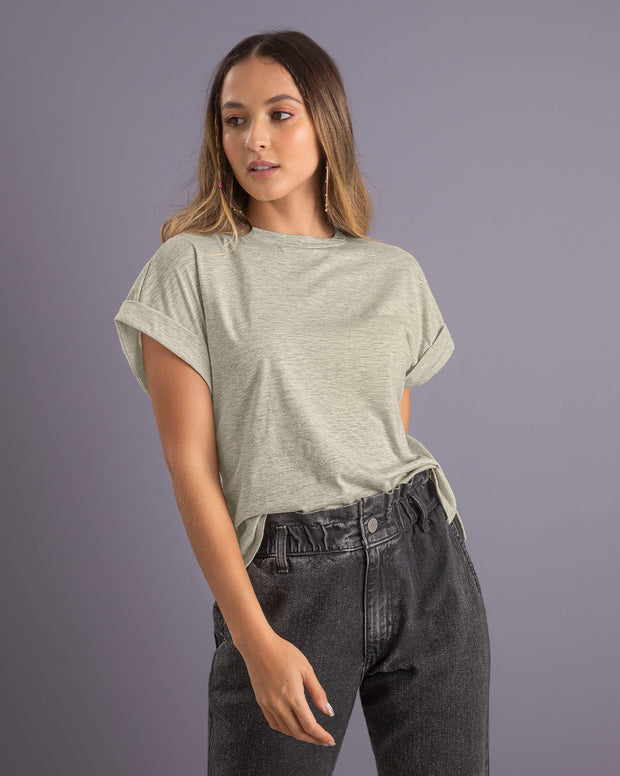 Camiseta con cuello redondo