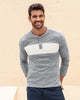 Camiseta manga larga con perilla funcional y cuello redondo#color_071-gris