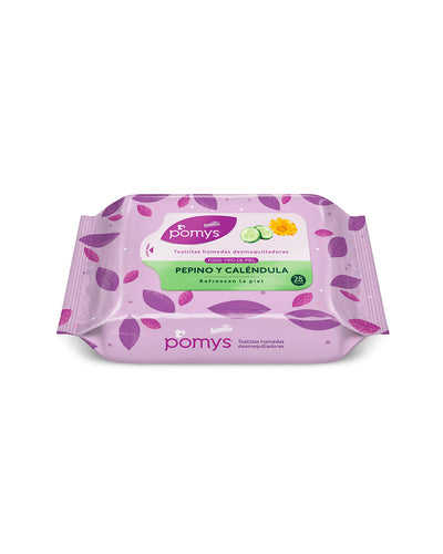 Toallitas húmedas desmaquilladoras pomys de pepino y caléndula x 28 und#color_pepino-y-calendula