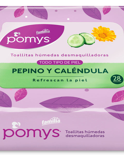 Toallitas húmedas desmaquilladoras pomys de pepino y caléndula x 28 und#color_pepino-y-calendula