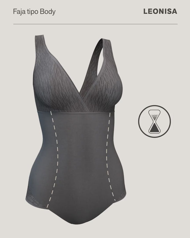 Faja tipo body con bralette incorporado con control de abdomen
